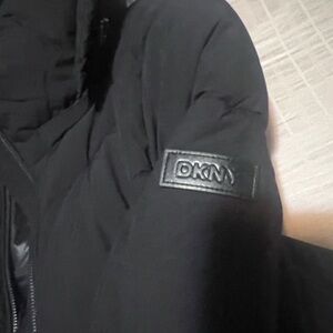 DKNY Black Ladies Long Puffer Coat